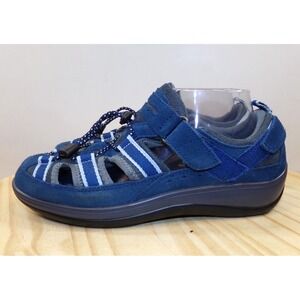 Orthofeet Naples Sandals 875 Womens Blue Size 8.5 B Suede Closed Toe Orthotic